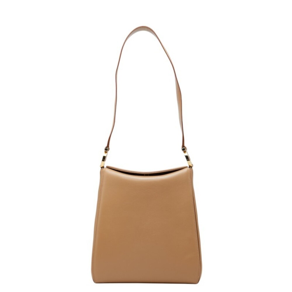 Salvatore Ferragamo Gancini One-Shoulder Bag E218165 Beige Leather Women's